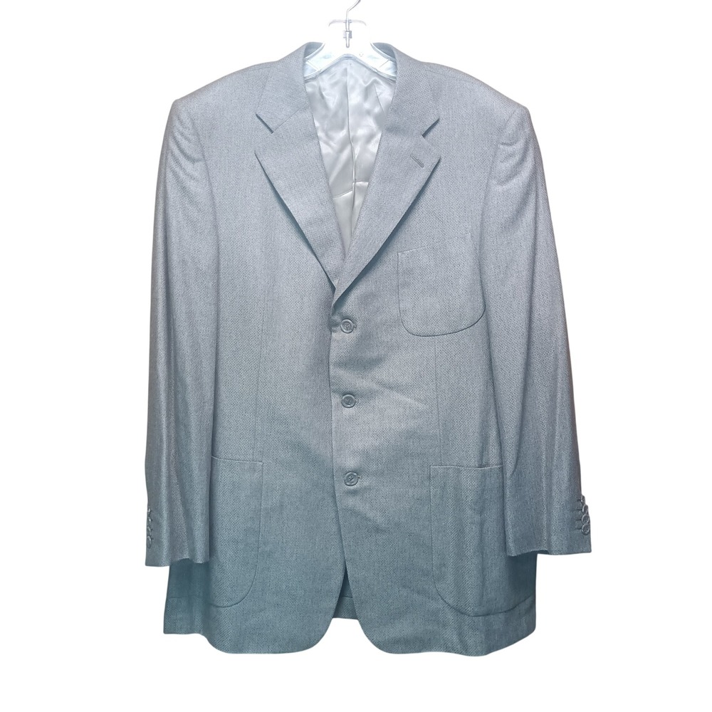 Ermenegildo Zegna Silk Cashmere Sport Coat Mens 44l Light Grey Blazer Luxury